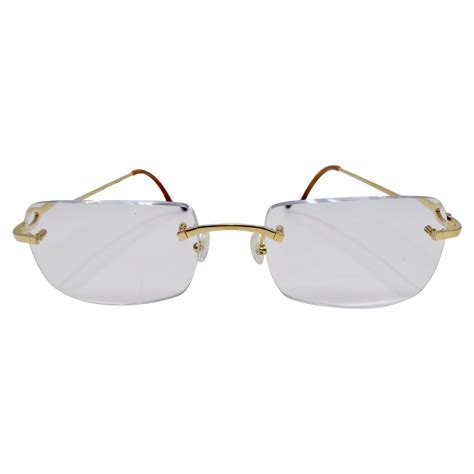 cartier rectangular rimless glasses